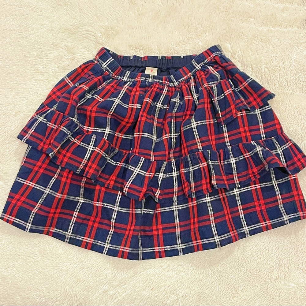 Crewcuts girls tiered plaid skirt Size 6-7